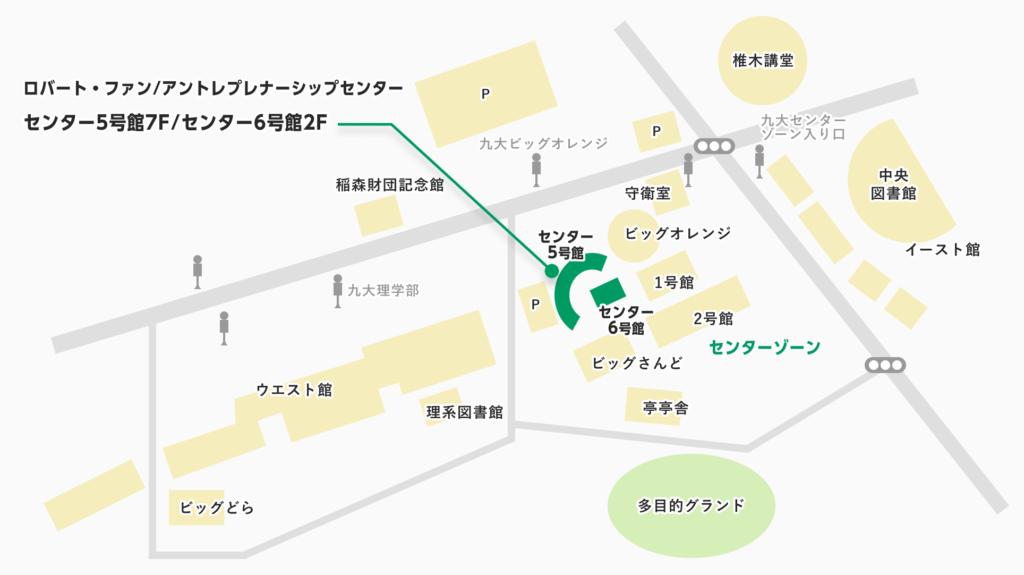 伊都キャンパス センターゾーンの地図